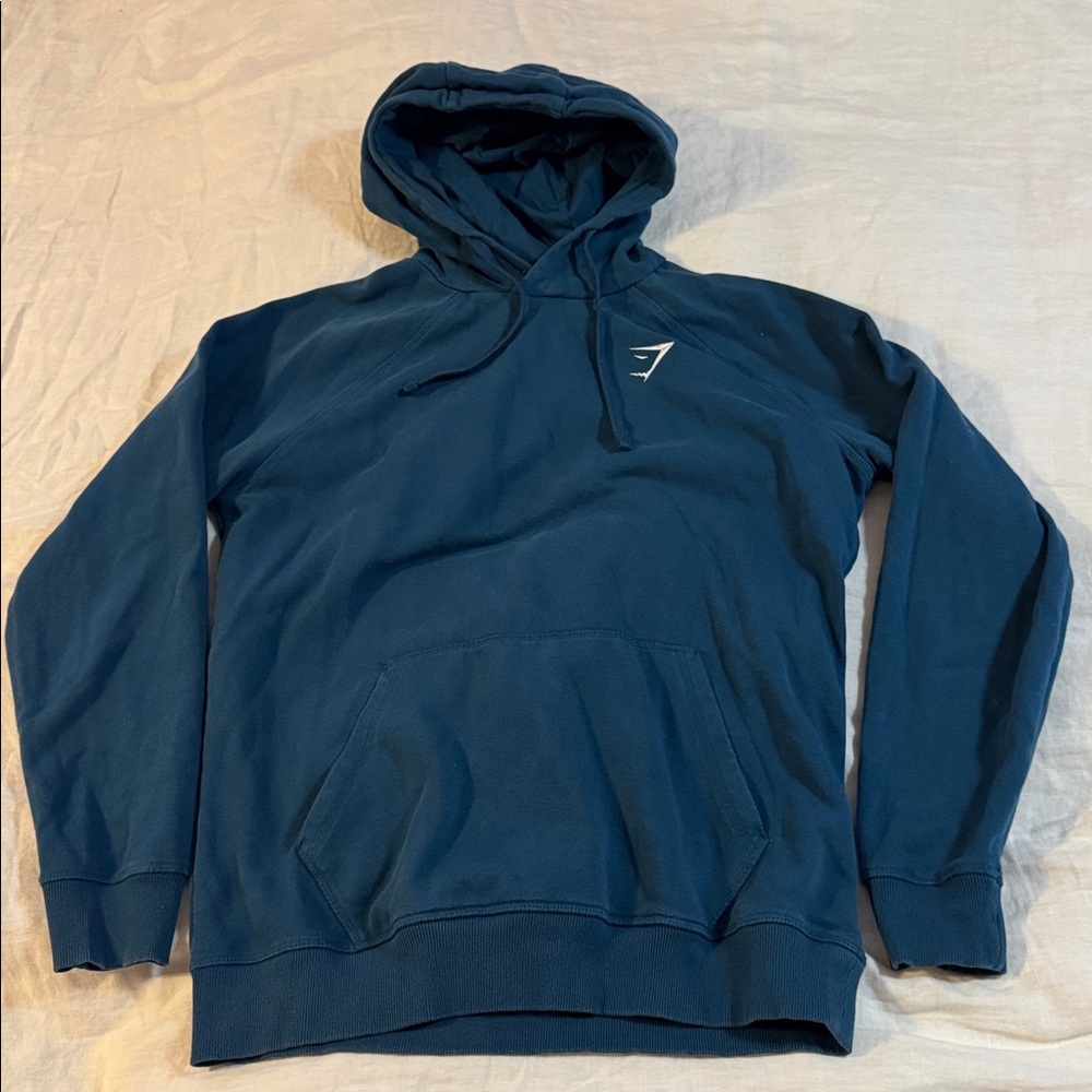 Gymshark hooded sweatshirt, teal blue, mens L